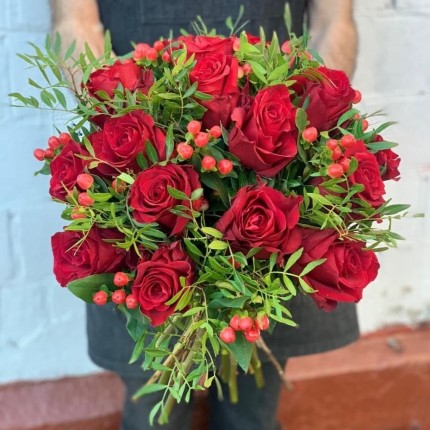 Букет из красных роз "Огонь" - купить с доставкой в по Хомутово